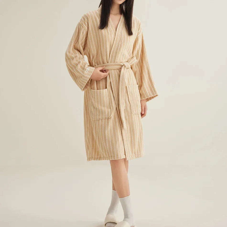 Striped Cotton Yarn Bathrobe - Image 13