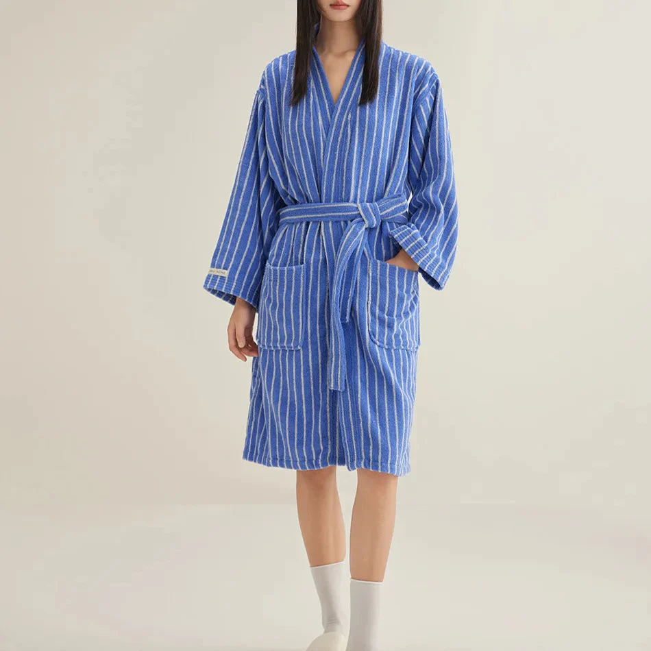 Striped Cotton Yarn Bathrobe - Image 9