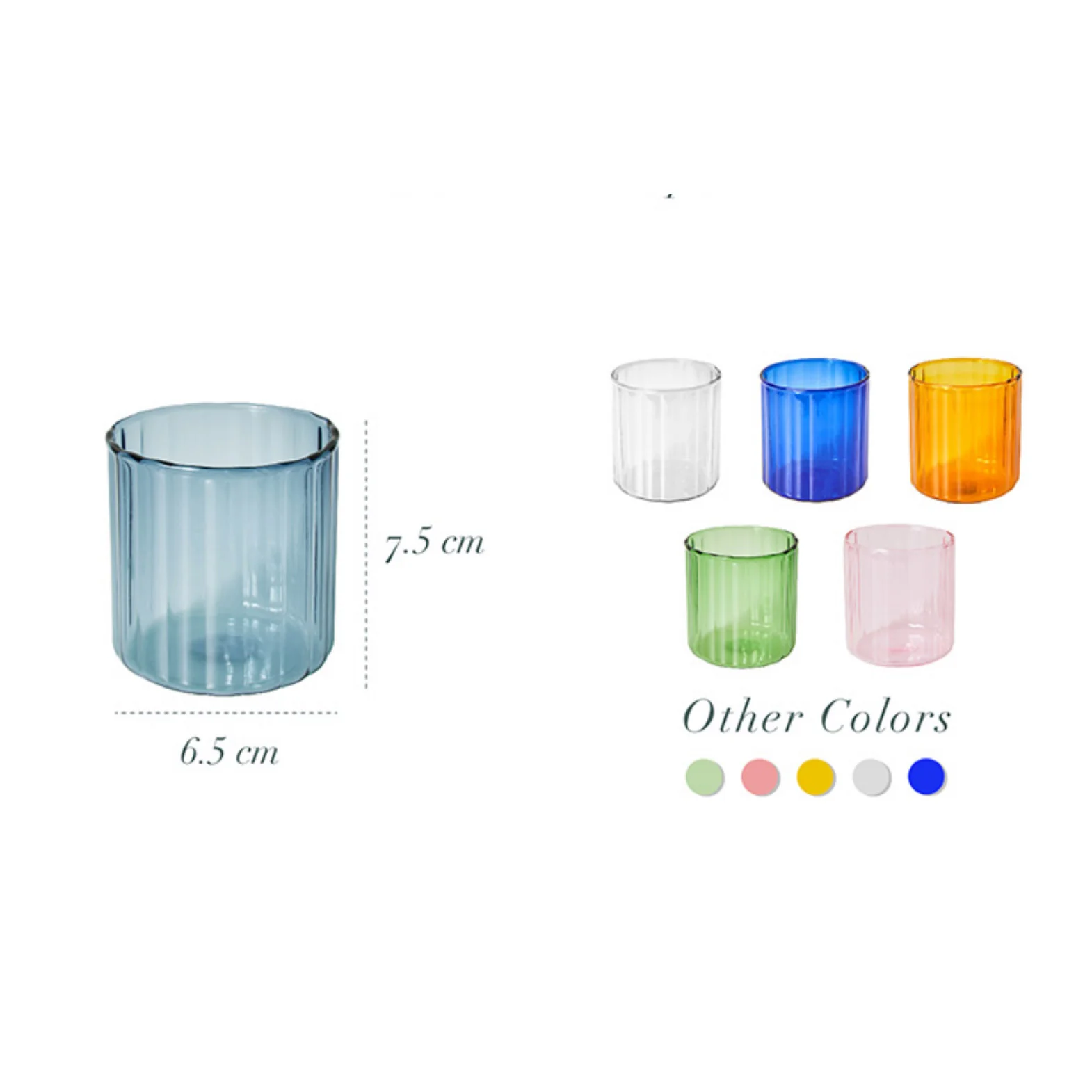 Striped Glass Cups - 6 Colours - Image 12