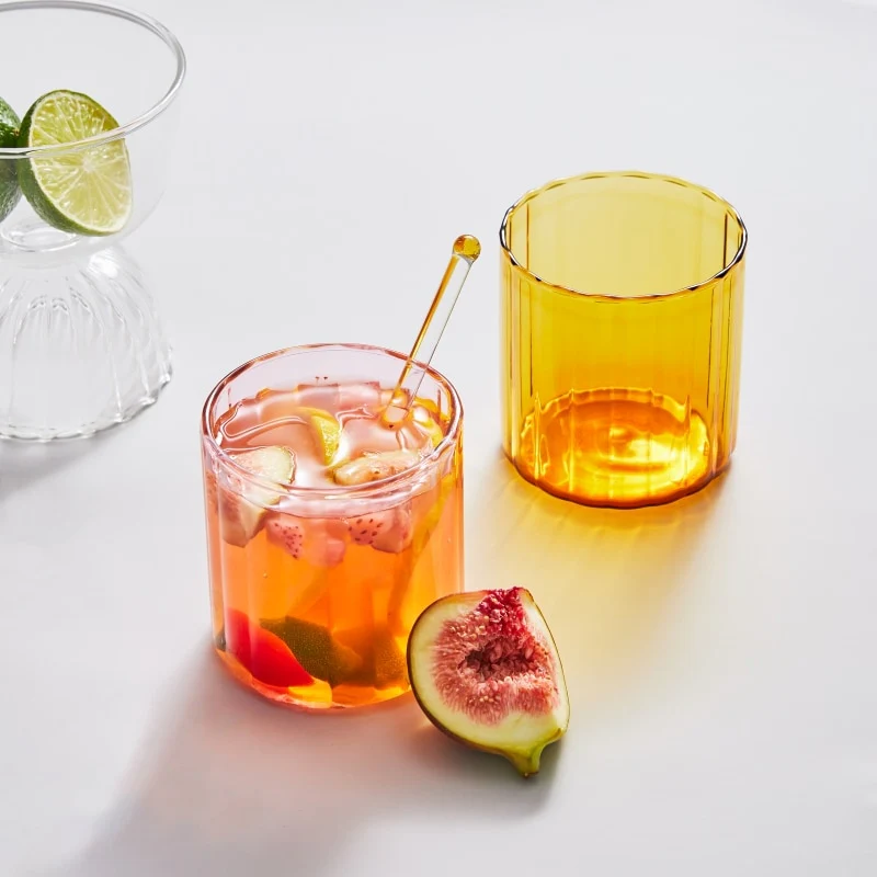 Striped Glass Cups - 6 Colours - Image 4