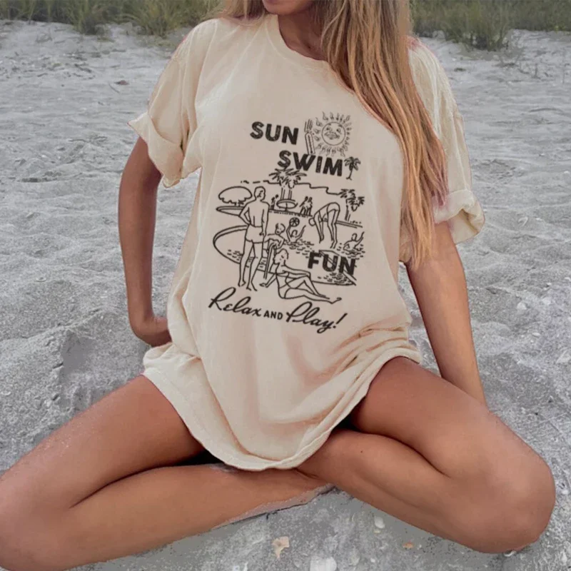 Sun & Swim Print T-Shirt - Image 2
