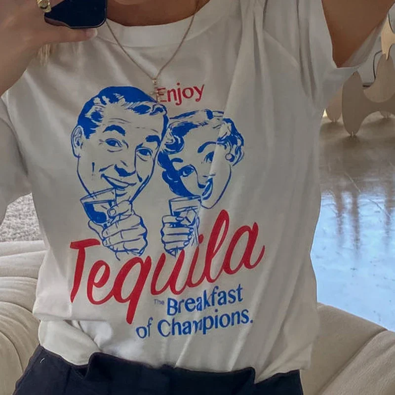 Tequila Retro Print T-Shirts - Image 4