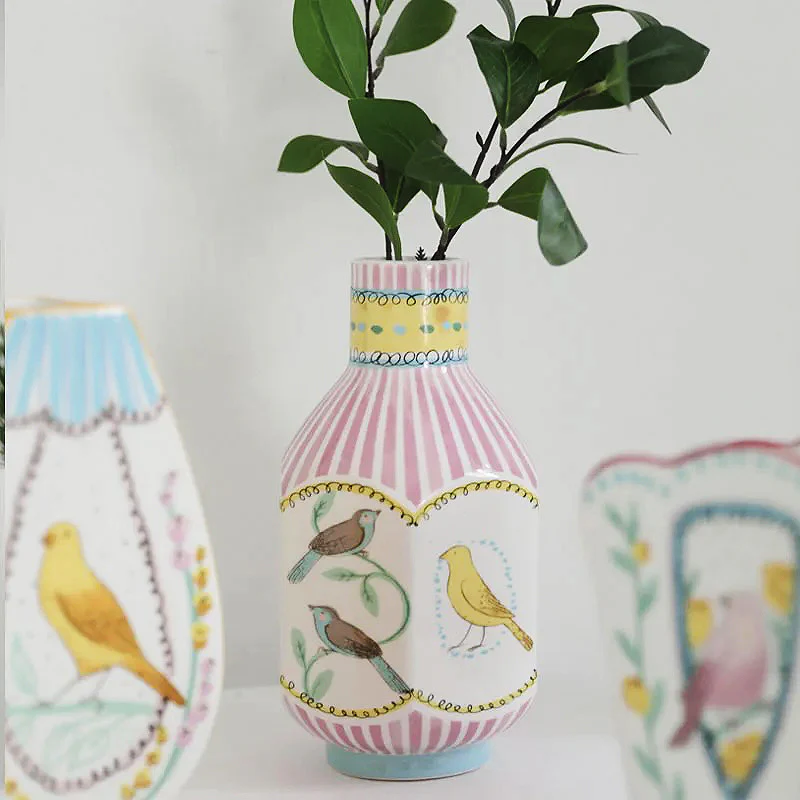 Vintage Illustration Ceramic Vase - Image 2