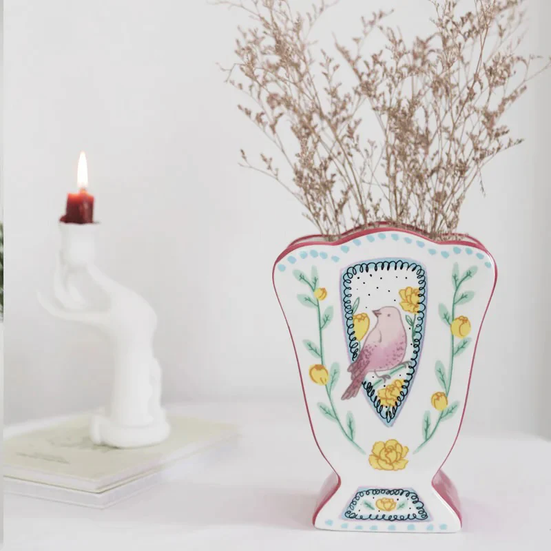 Vintage Illustration Ceramic Vase - Image 3