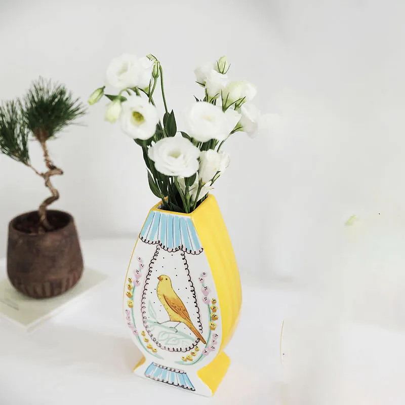 Vintage Illustration Ceramic Vase - Image 4