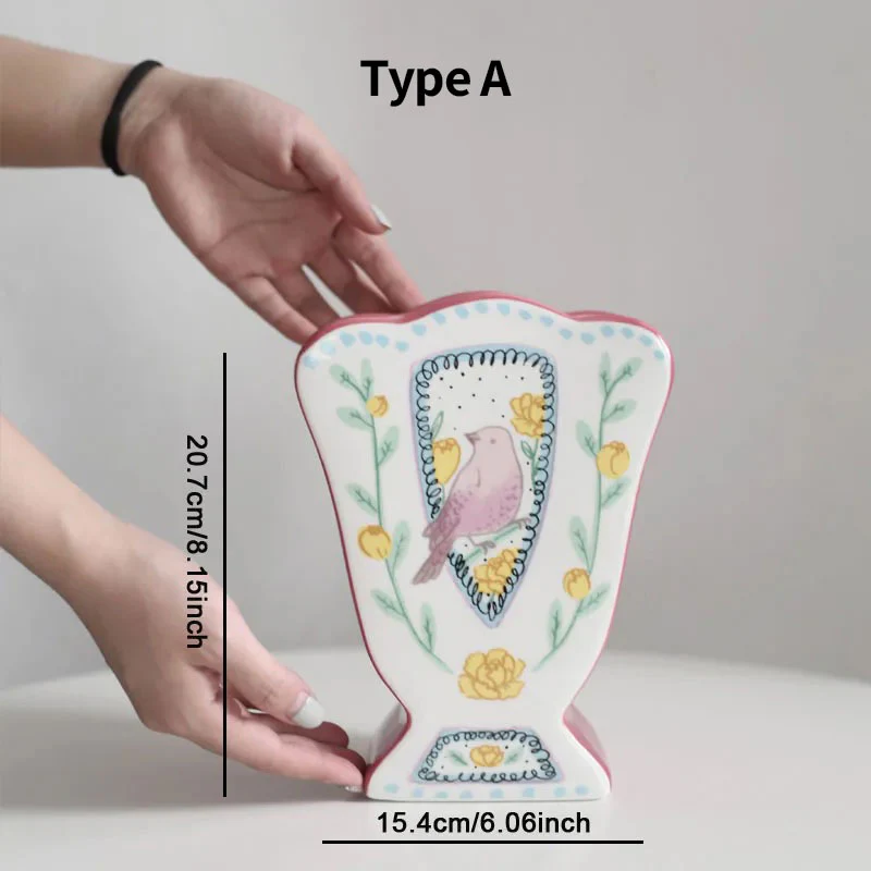 Vintage Illustration Ceramic Vase - Image 5