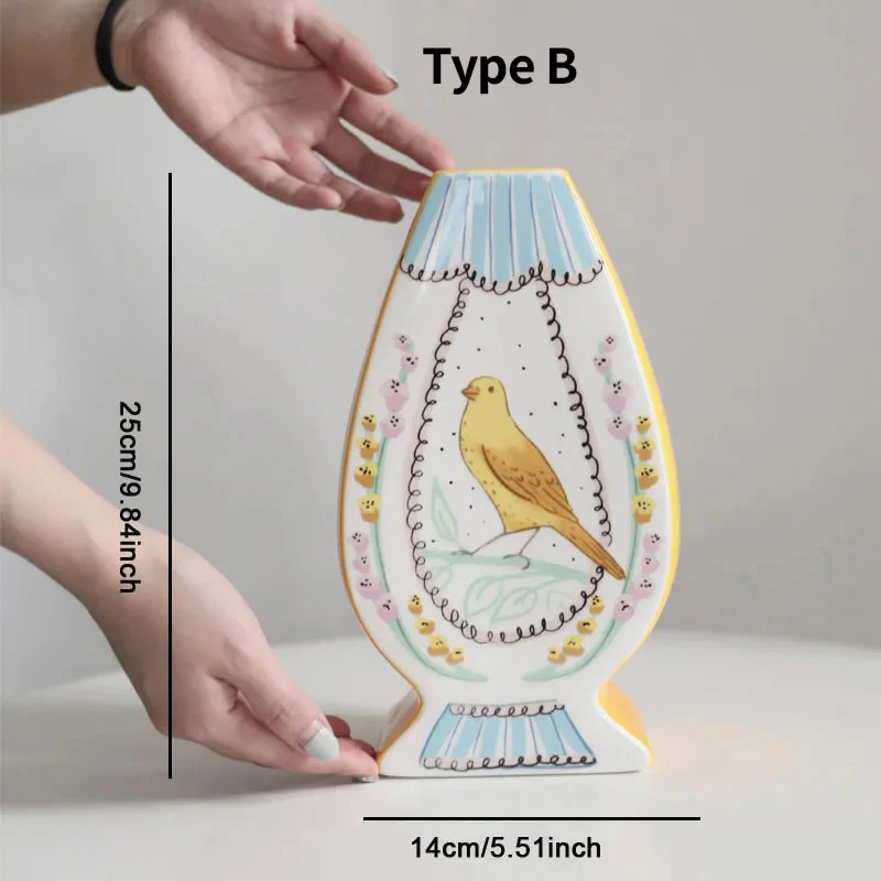 Vintage Illustration Ceramic Vase - Image 6