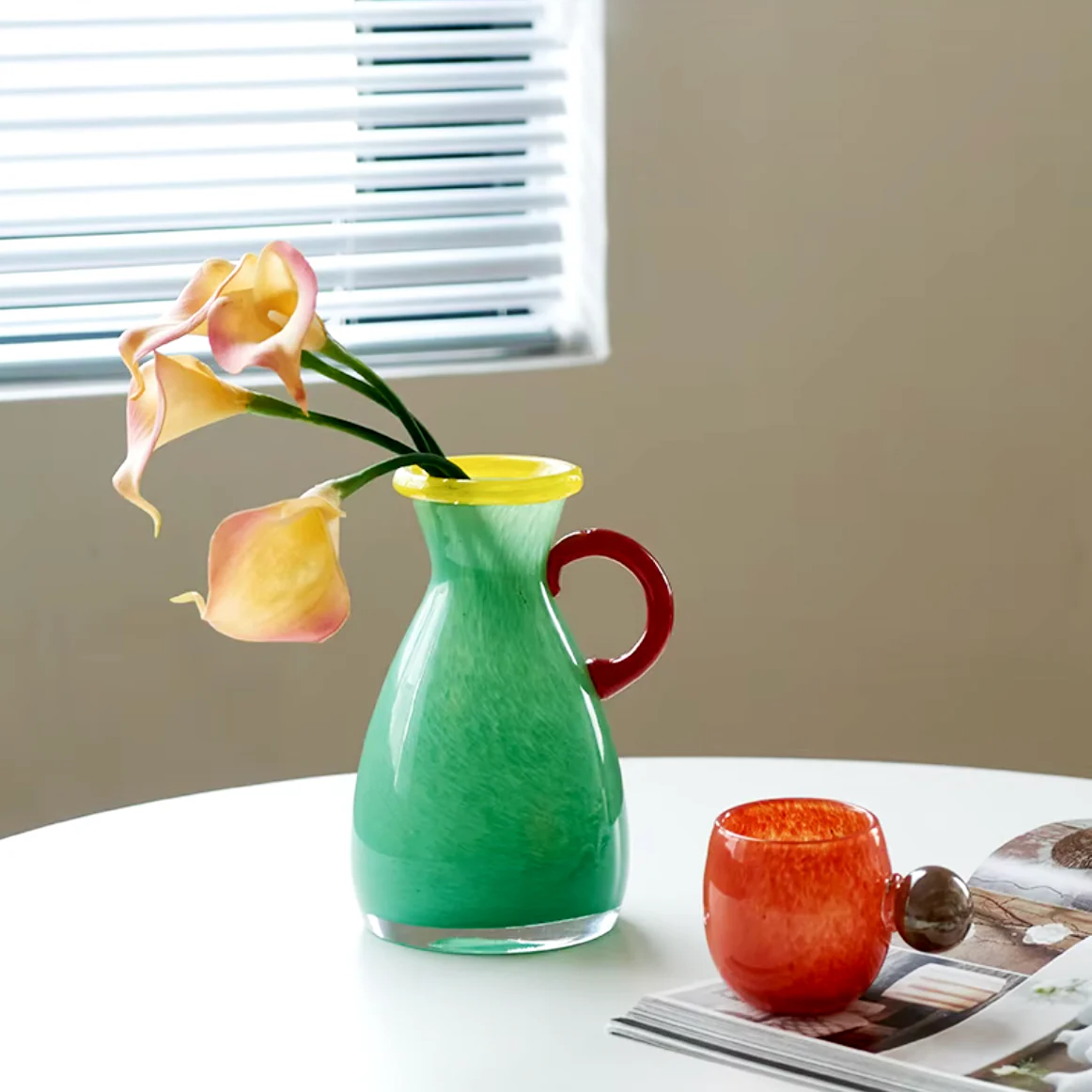 Vintage Stained Glass Binaural Vase - Image 5