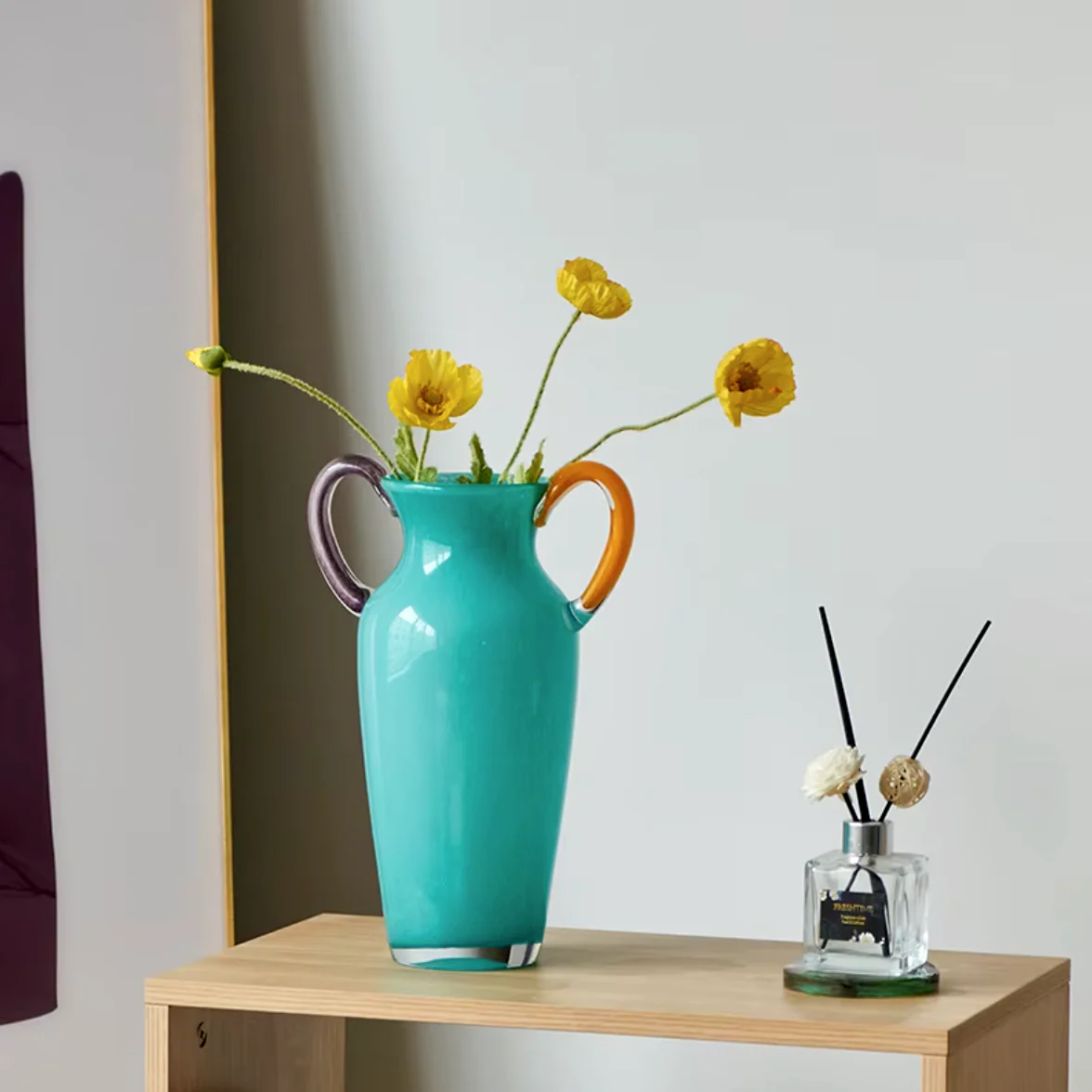 Vintage Stained Glass Binaural Vase - Image 6