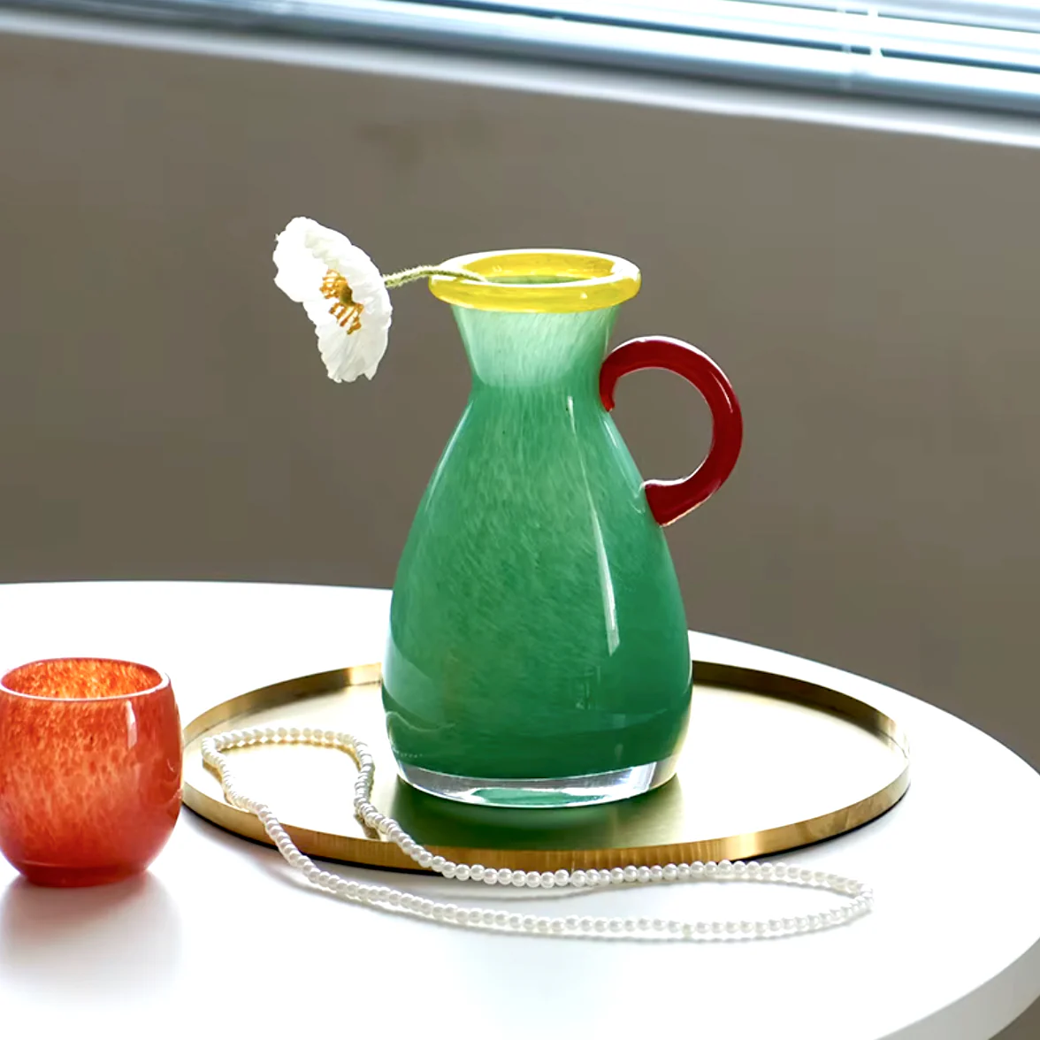 Vintage Stained Glass Binaural Vase - Image 9