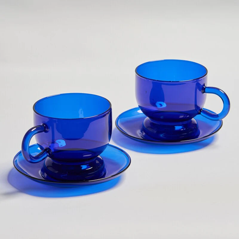 Vintage Style Glass Mug - 3 colours, Pair - Image 11