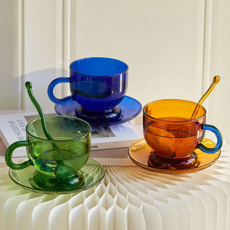 Vintage Style Glass Mug - 3 colours, Pair - Image 5
