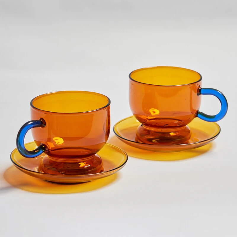 Vintage Style Glass Mug - 3 colours, Pair - Image 9