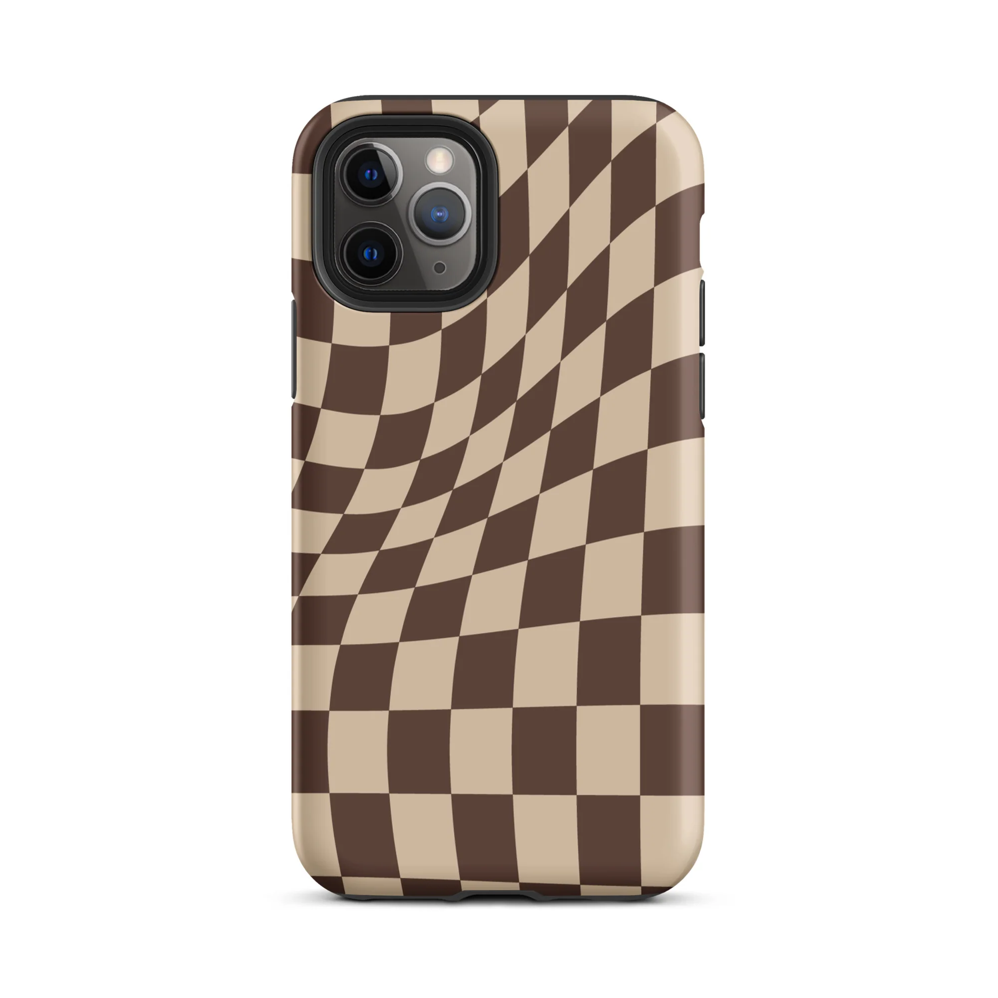 Wavy Checker iPhone® Case - Brown