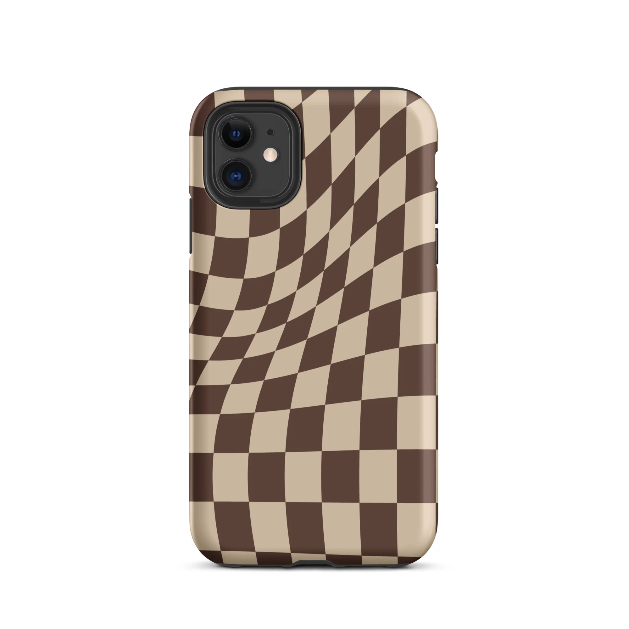 Wavy Checker iPhone® Case - Brown - Image 2