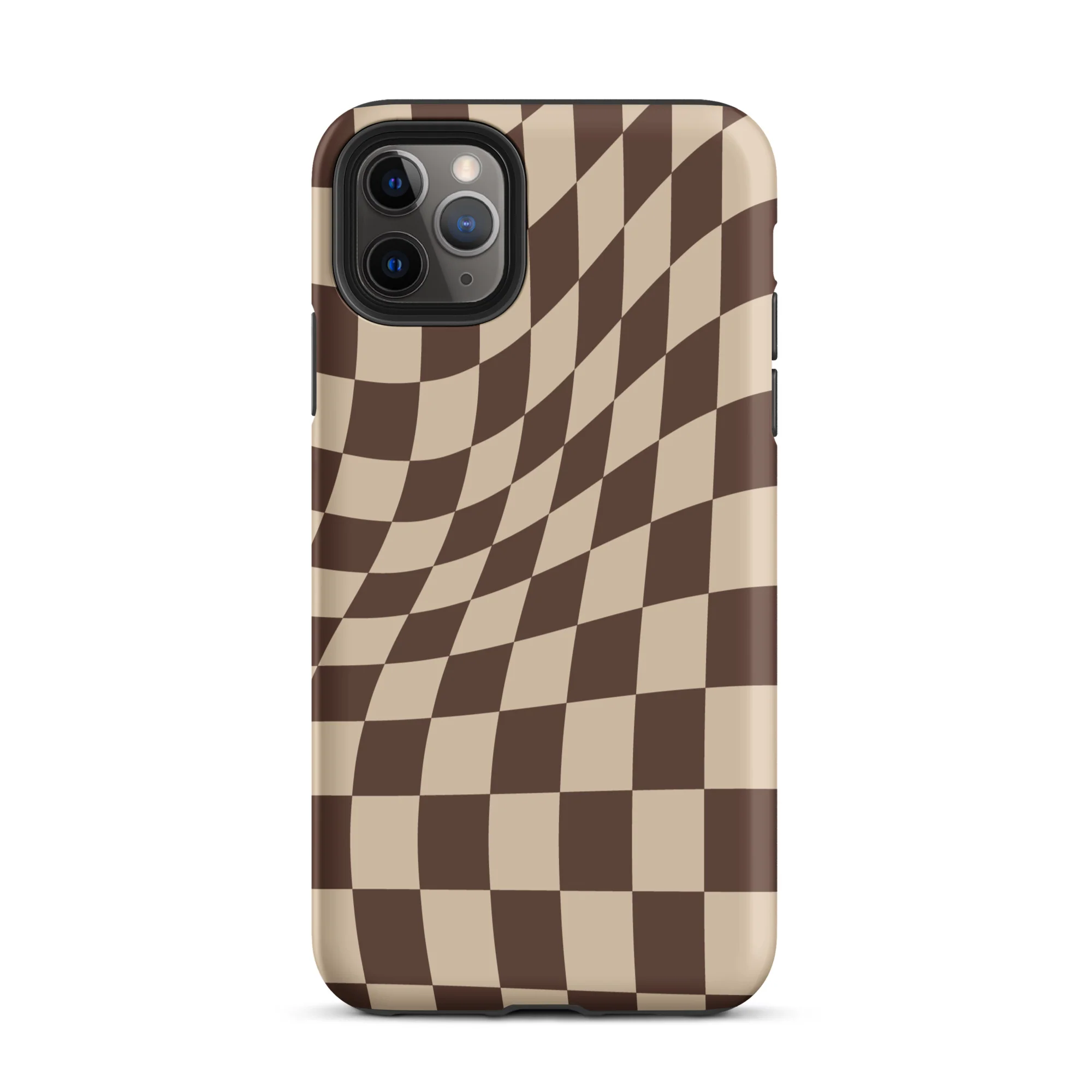 Wavy Checker iPhone® Case - Brown - Image 3