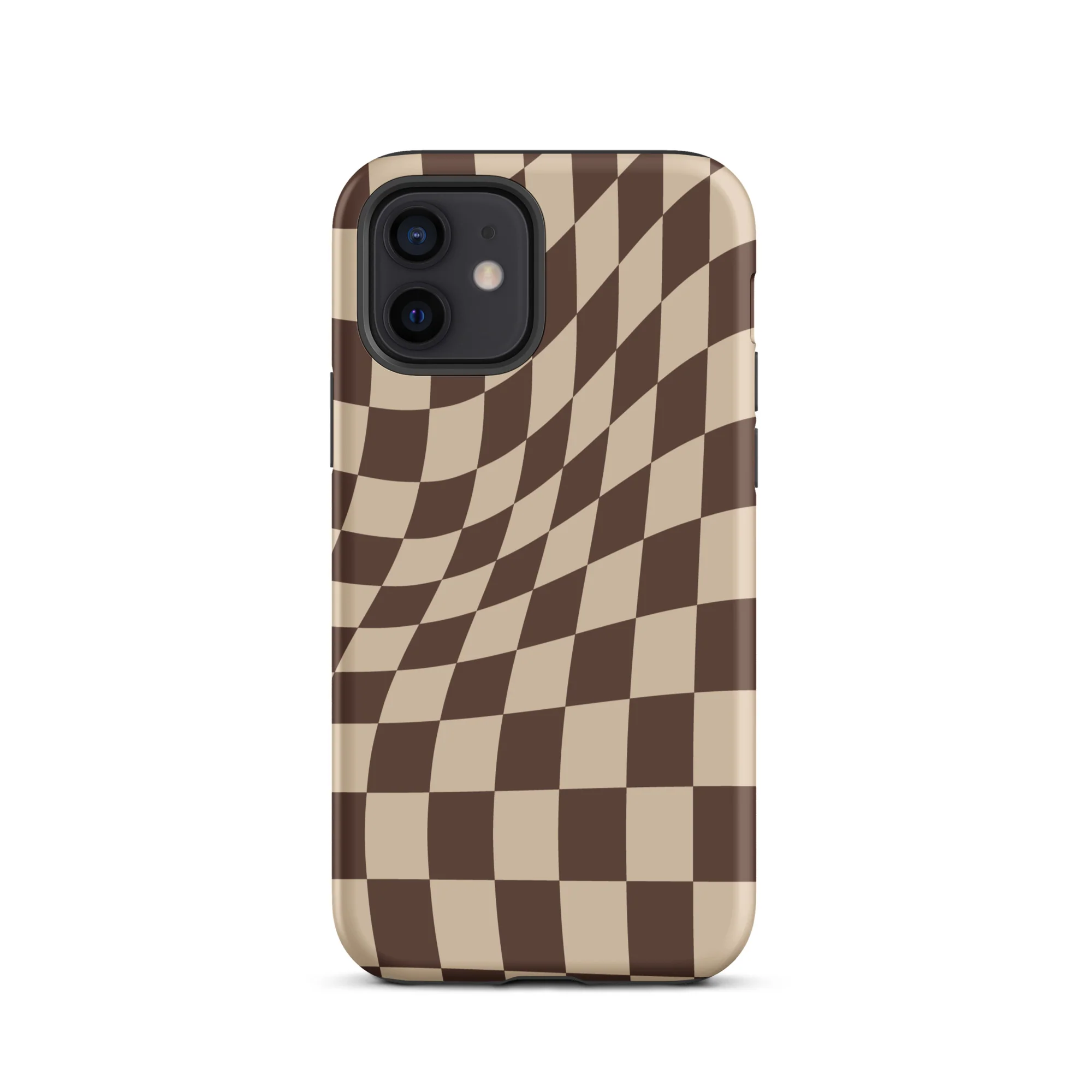 Wavy Checker iPhone® Case - Brown - Image 5