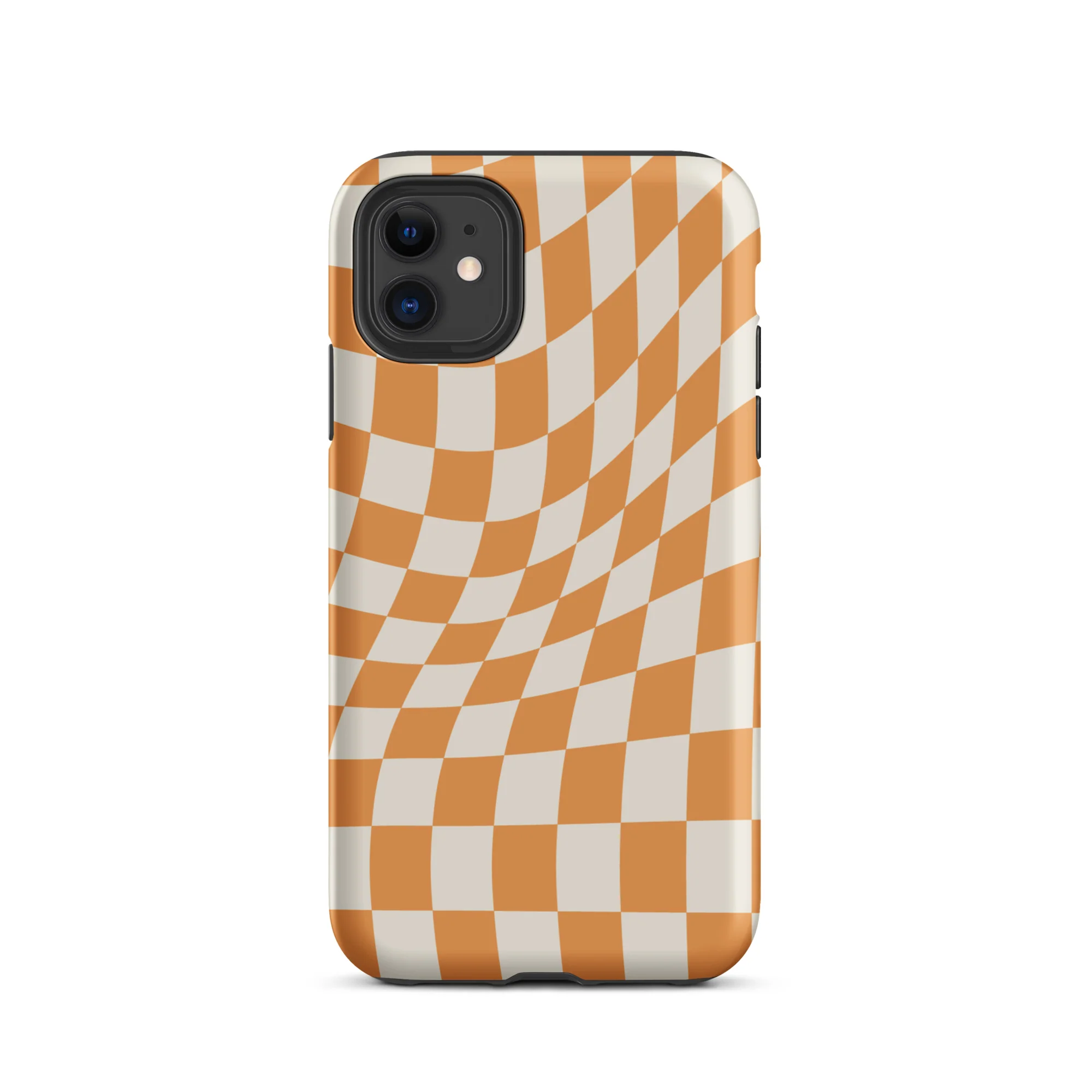 Wavy Checker iPhone® Case - Orange - Image 2
