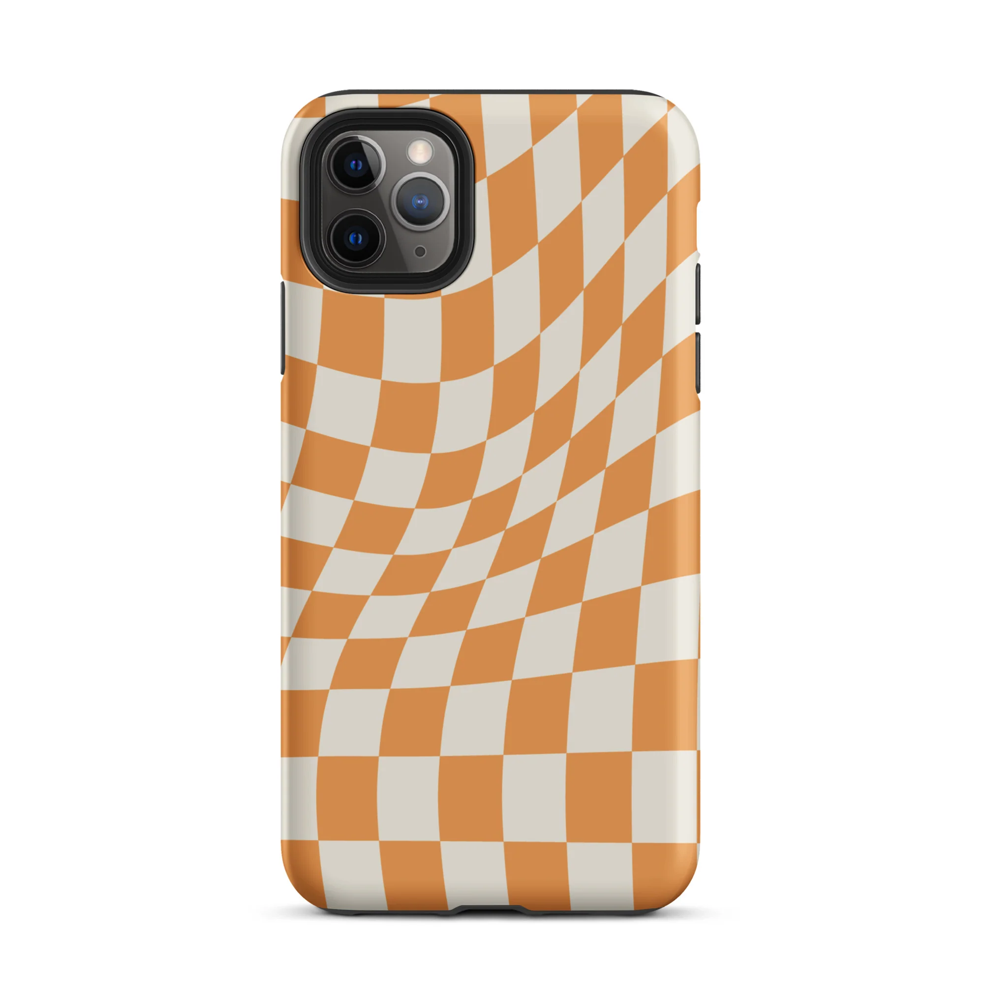 Wavy Checker iPhone® Case - Orange - Image 3