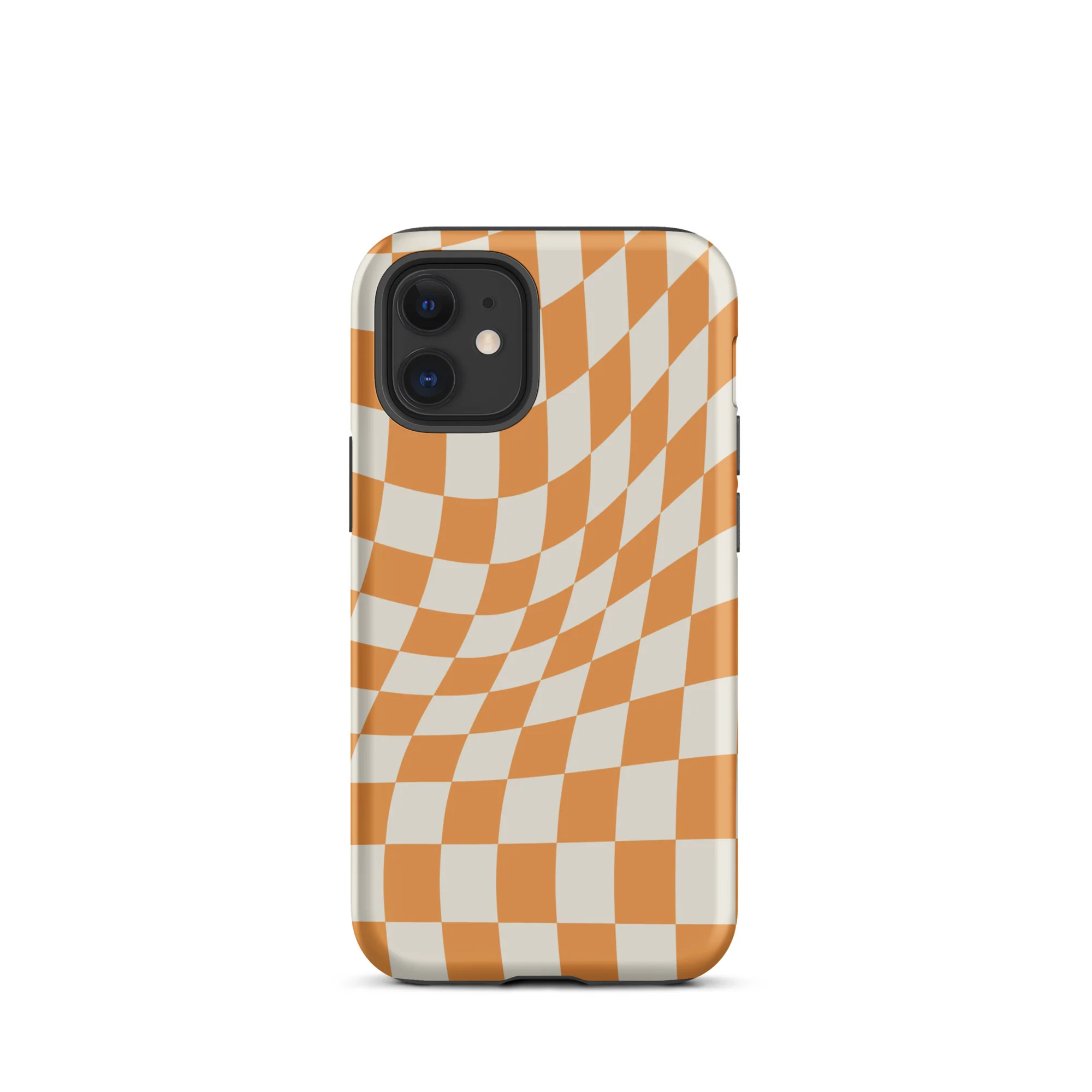Wavy Checker iPhone® Case - Orange - Image 4
