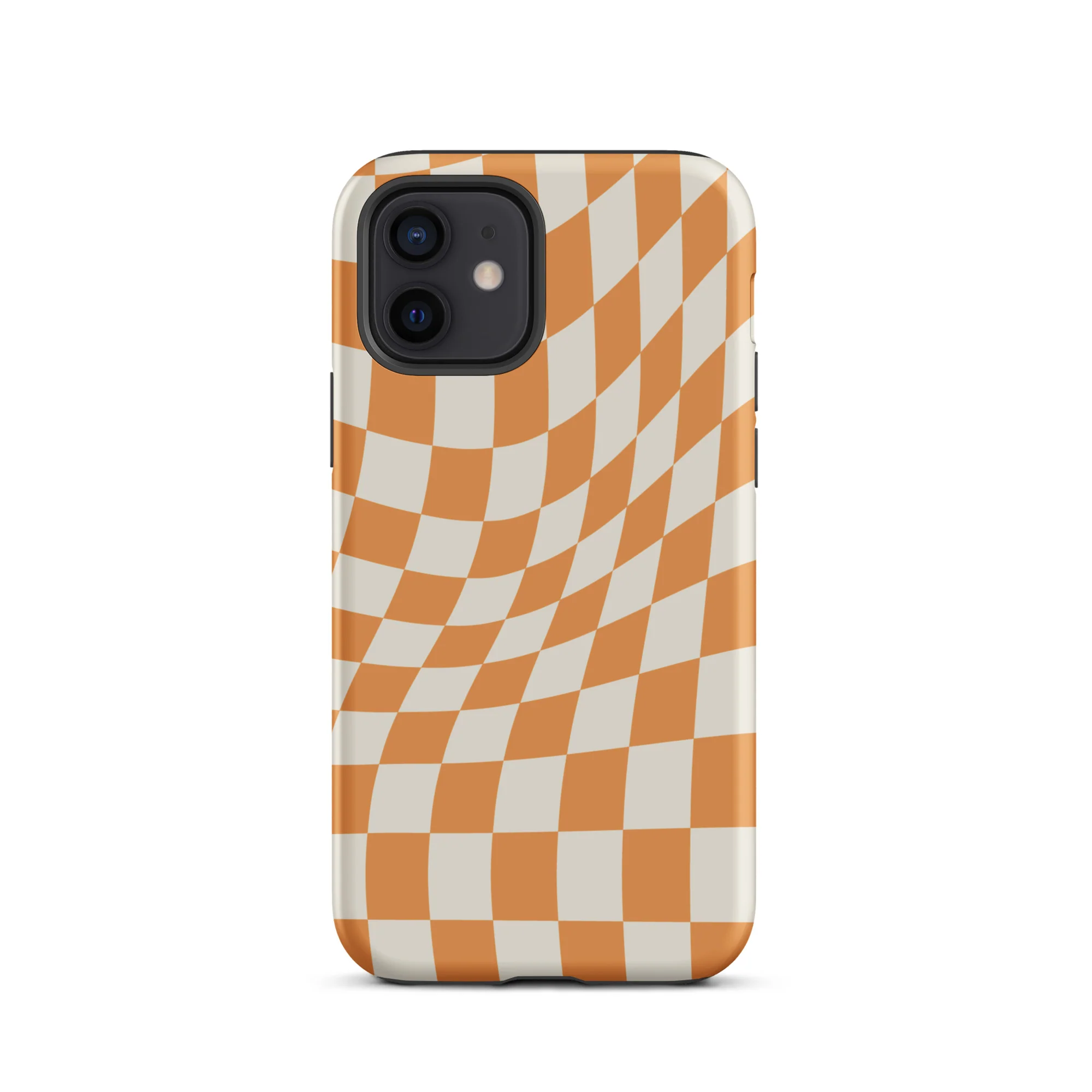 Wavy Checker iPhone® Case - Orange - Image 5