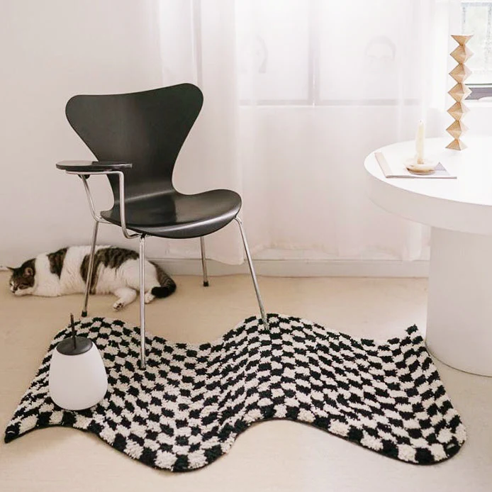 Wavy Checkerboard Mini Rug - Image 10