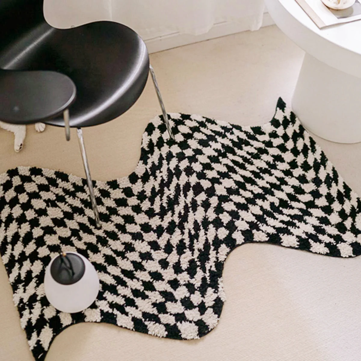 Wavy Checkerboard Mini Rug - Image 11