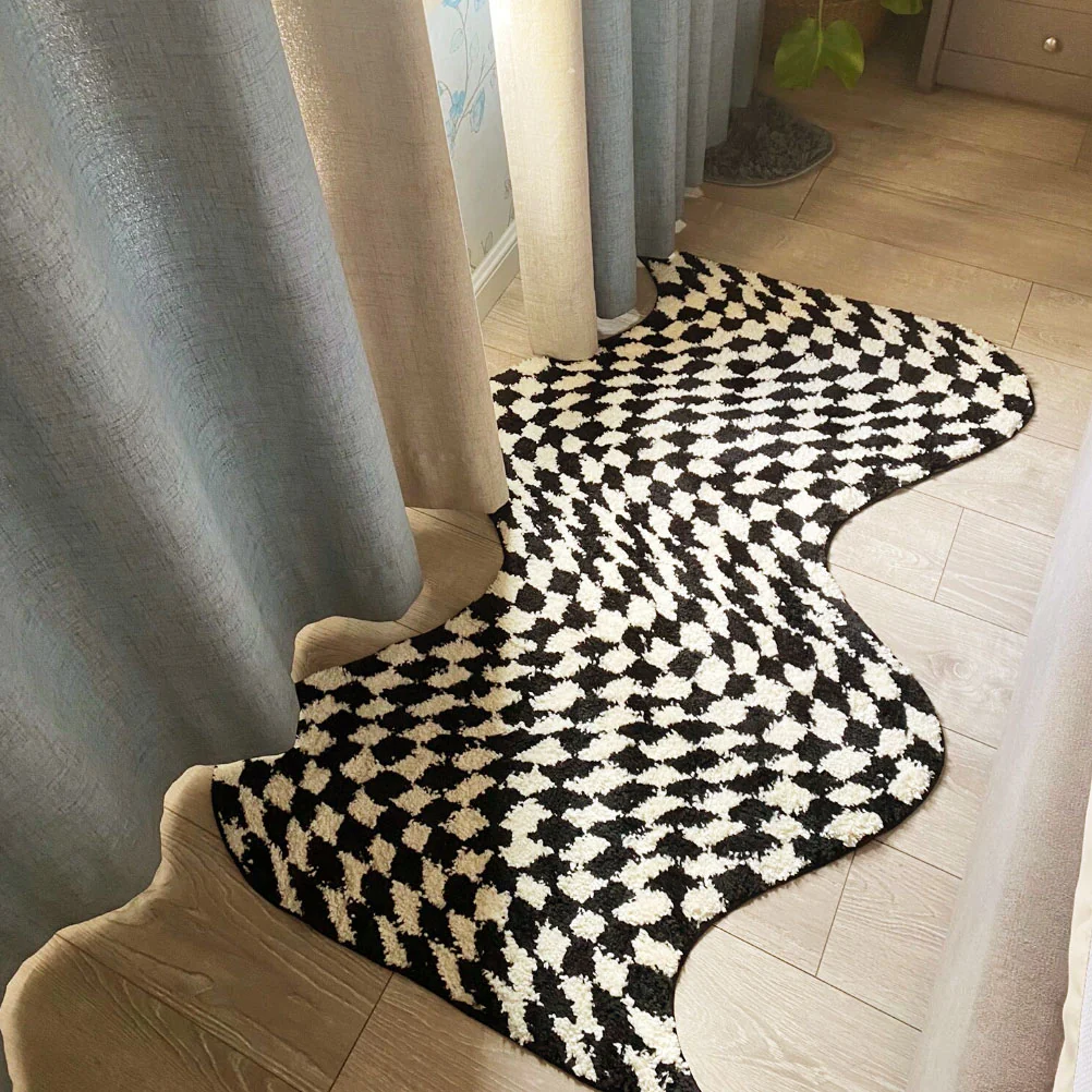 Wavy Checkerboard Mini Rug - Image 12