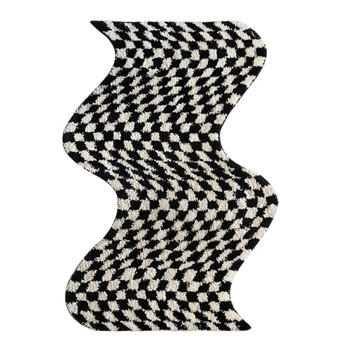 Wavy Checkerboard Mini Rug - Image 13