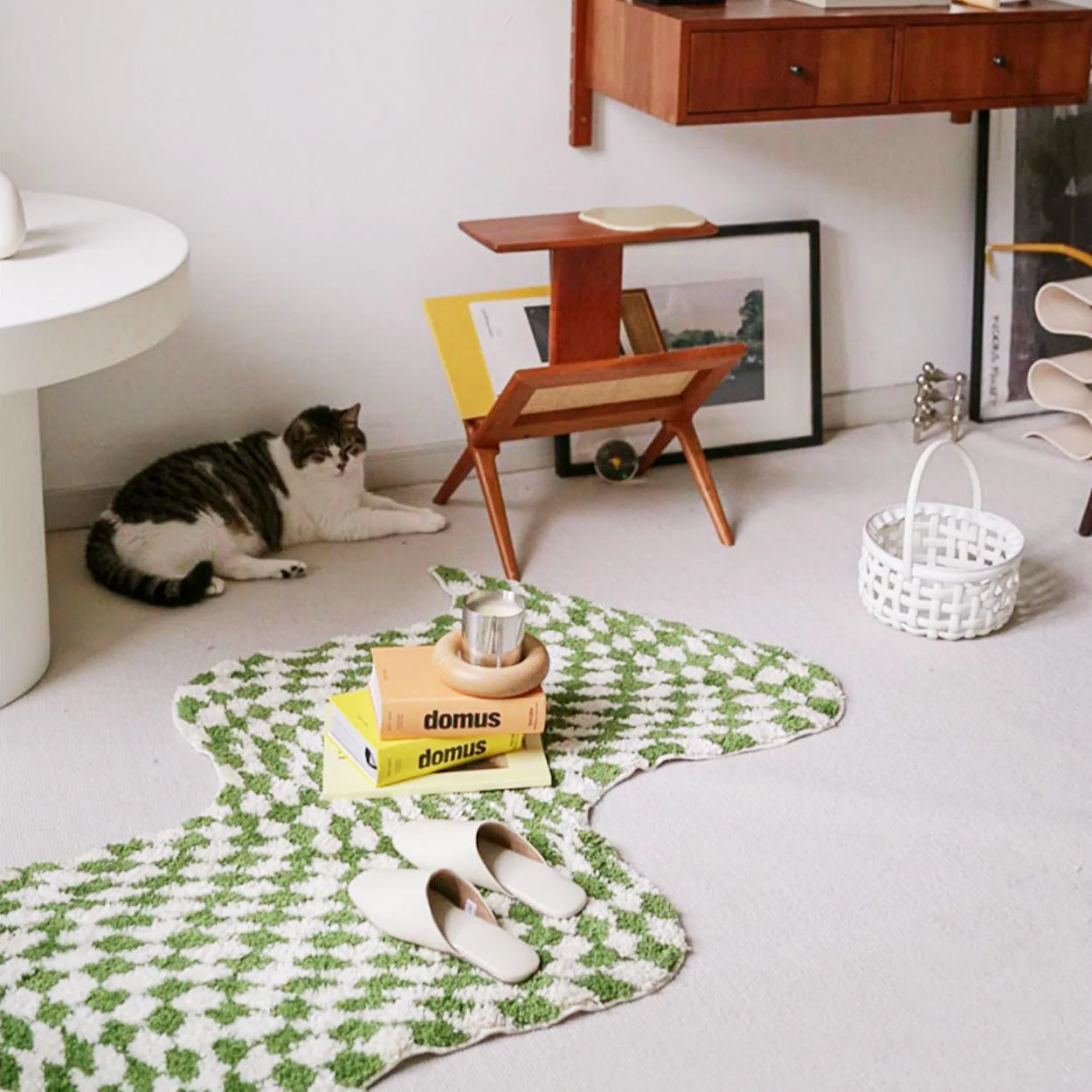 Wavy Checkerboard Mini Rug - Image 7