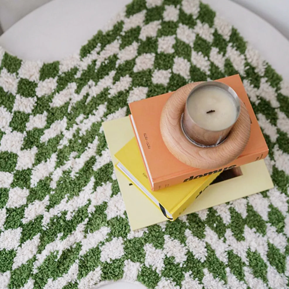 Wavy Checkerboard Mini Rug - Image 8