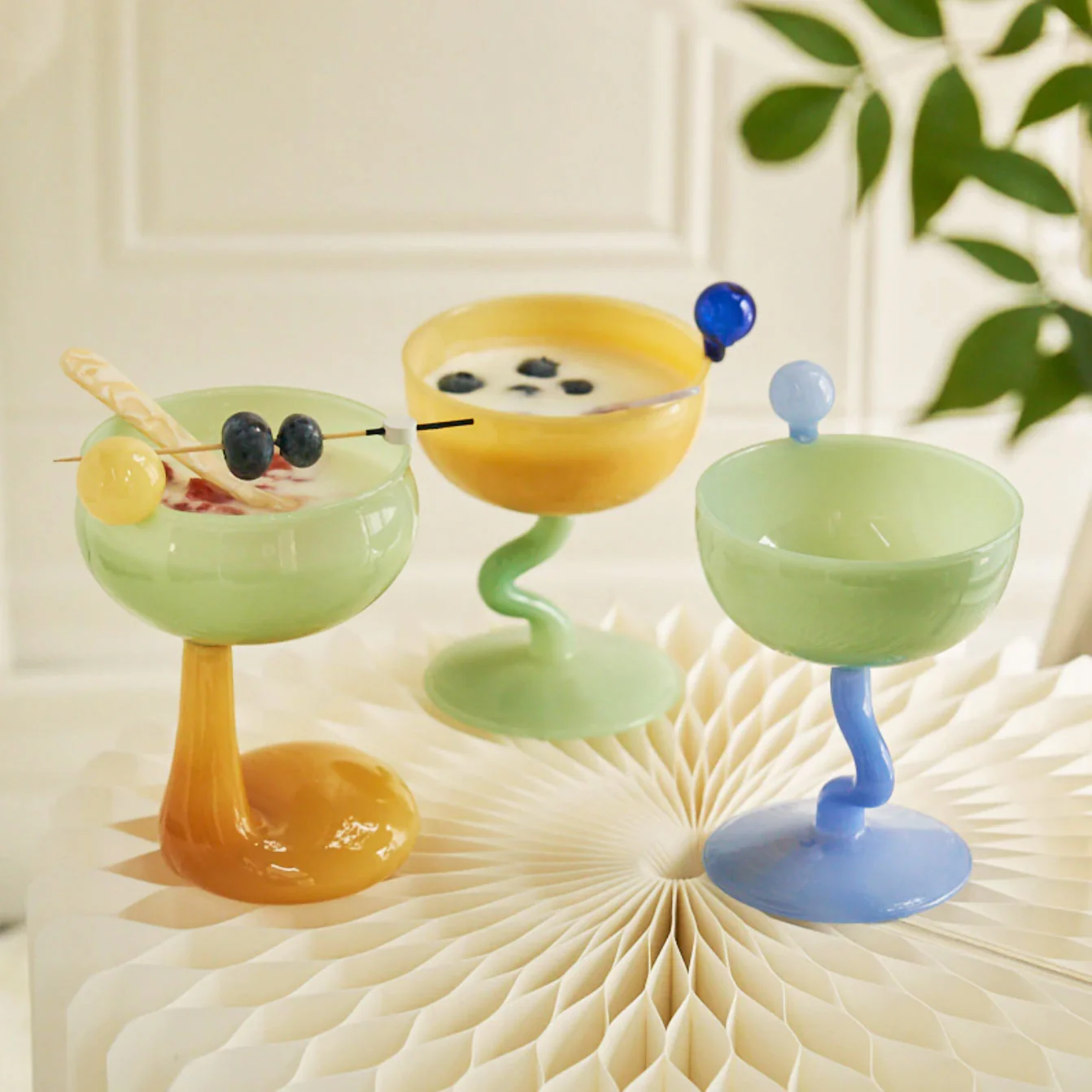 Wavy Wine Glass and Globe