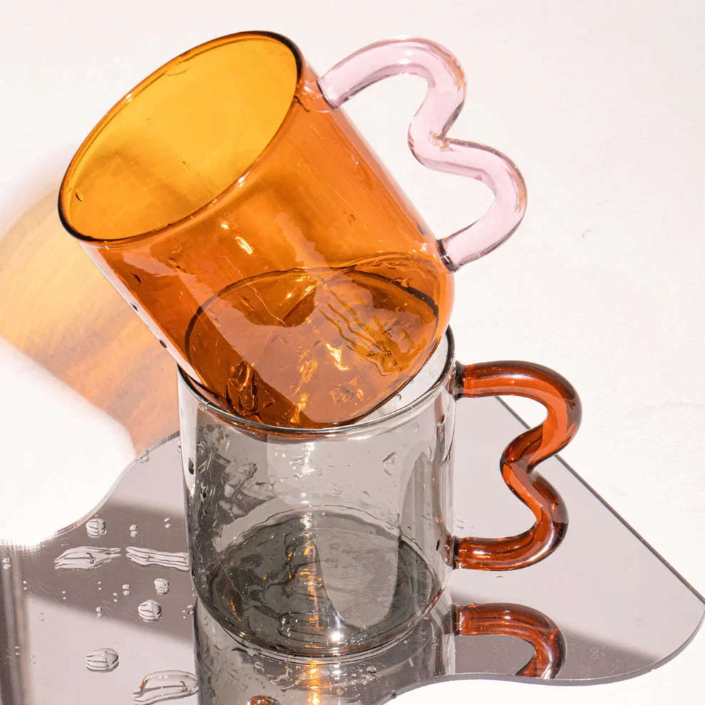 Wavy Handled Glass Mug - Image 4