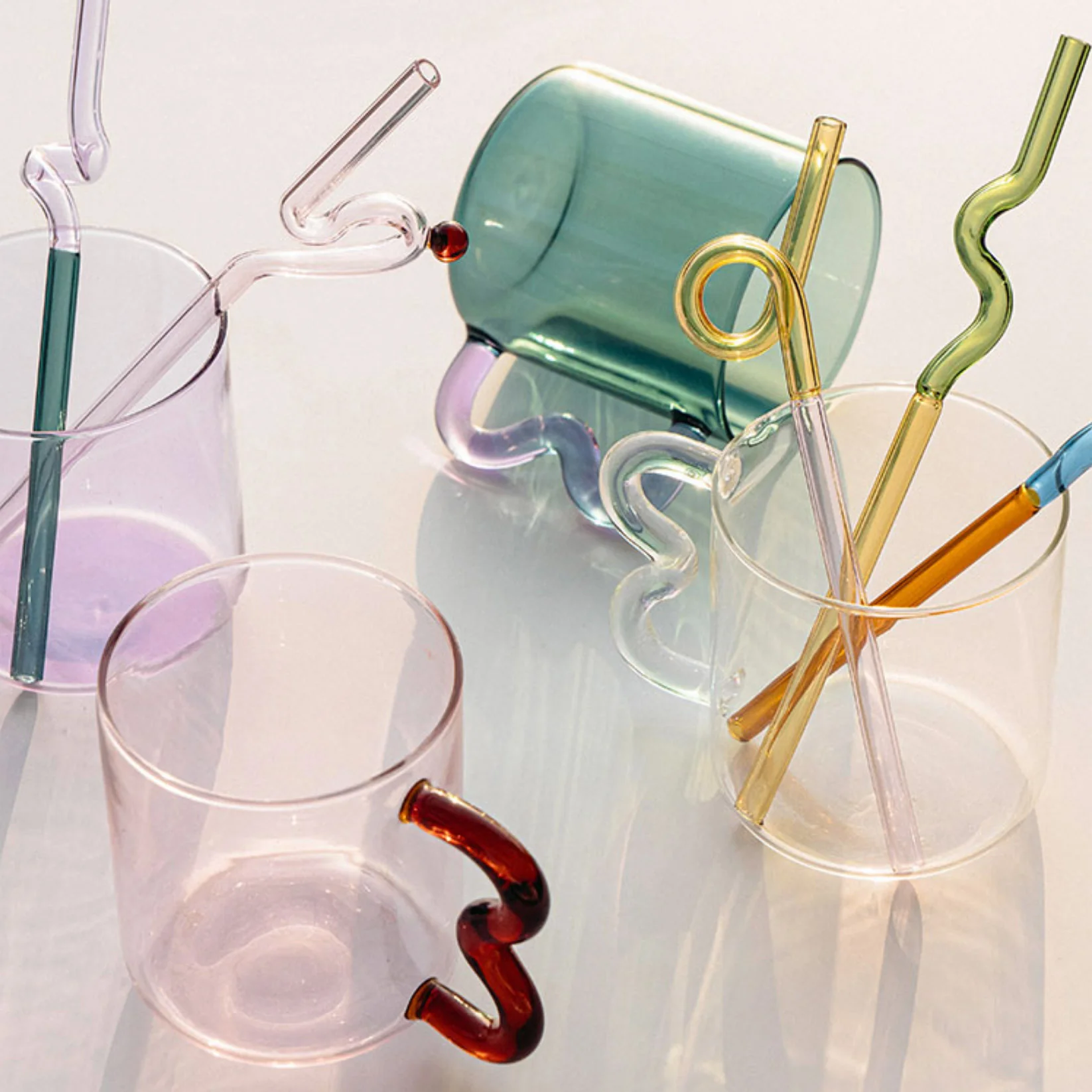 Wavy Handled Glass Mug - Image 5