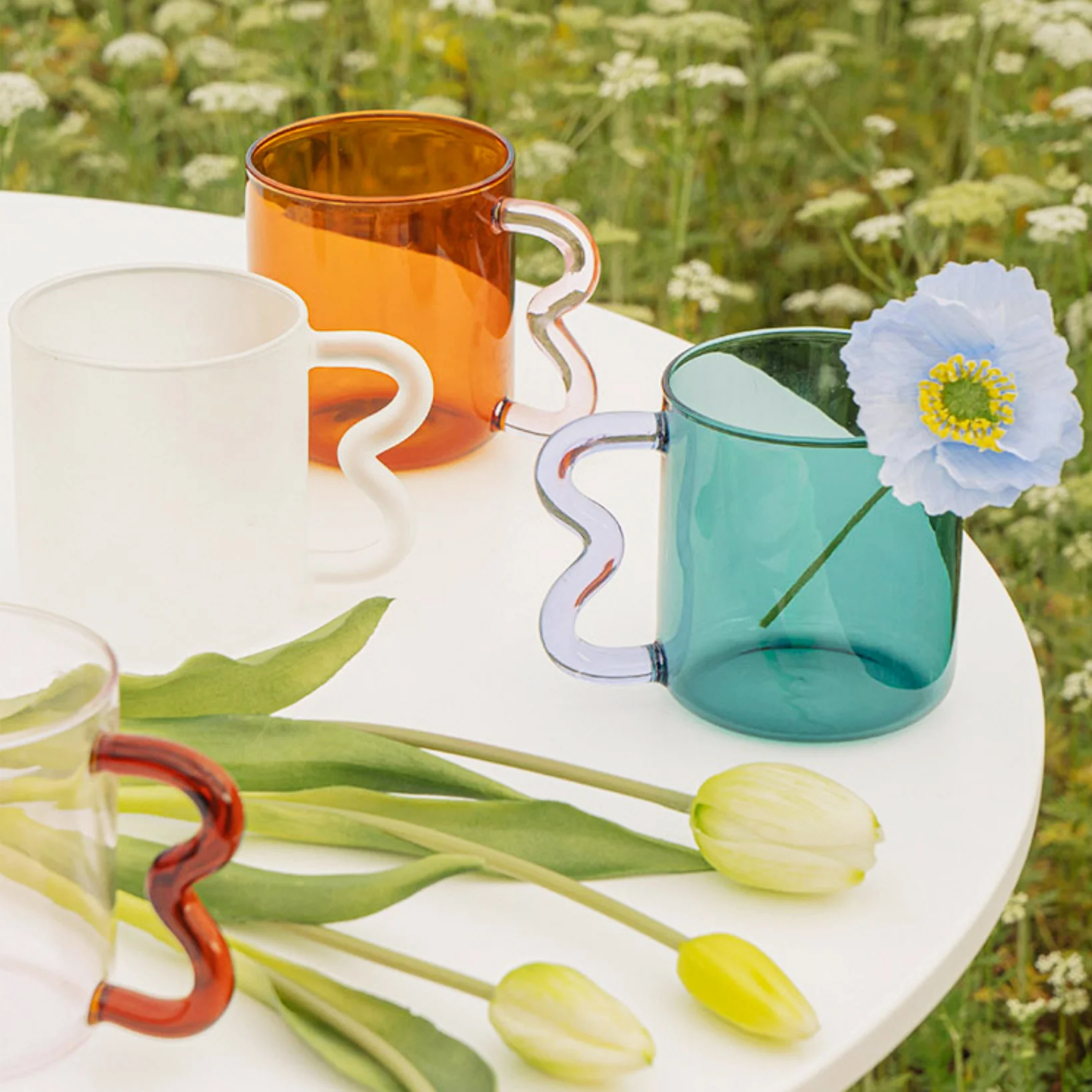 Wavy Handled Glass Mug - Image 6