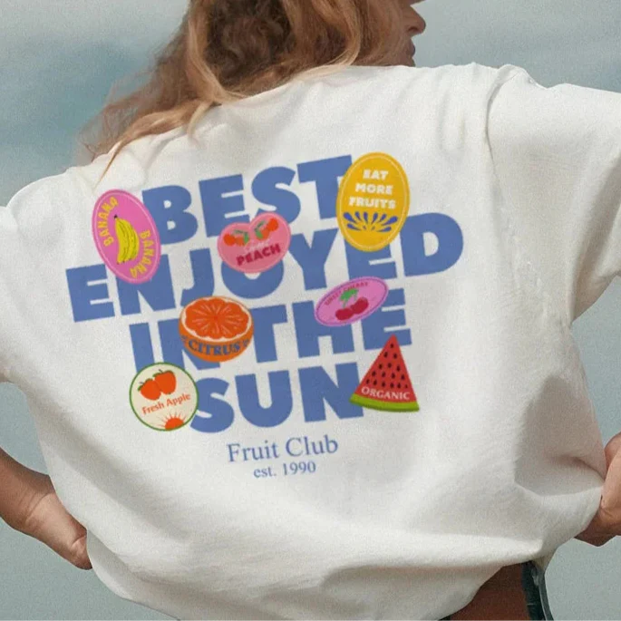 Y2k Fruit Sticker T-Shirt - Image 2