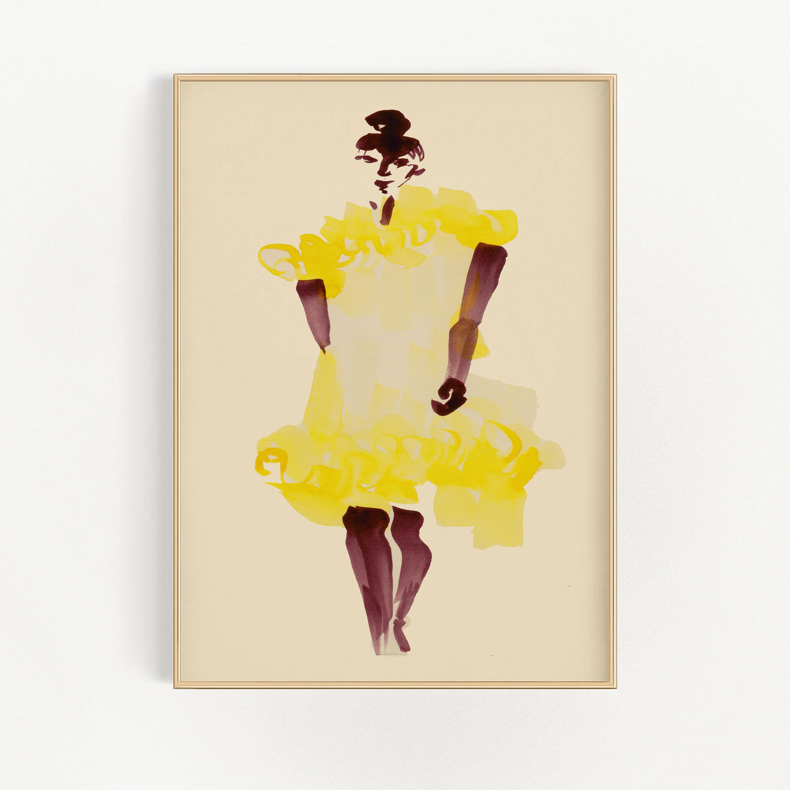Yellow Puffy Dress Wall Art