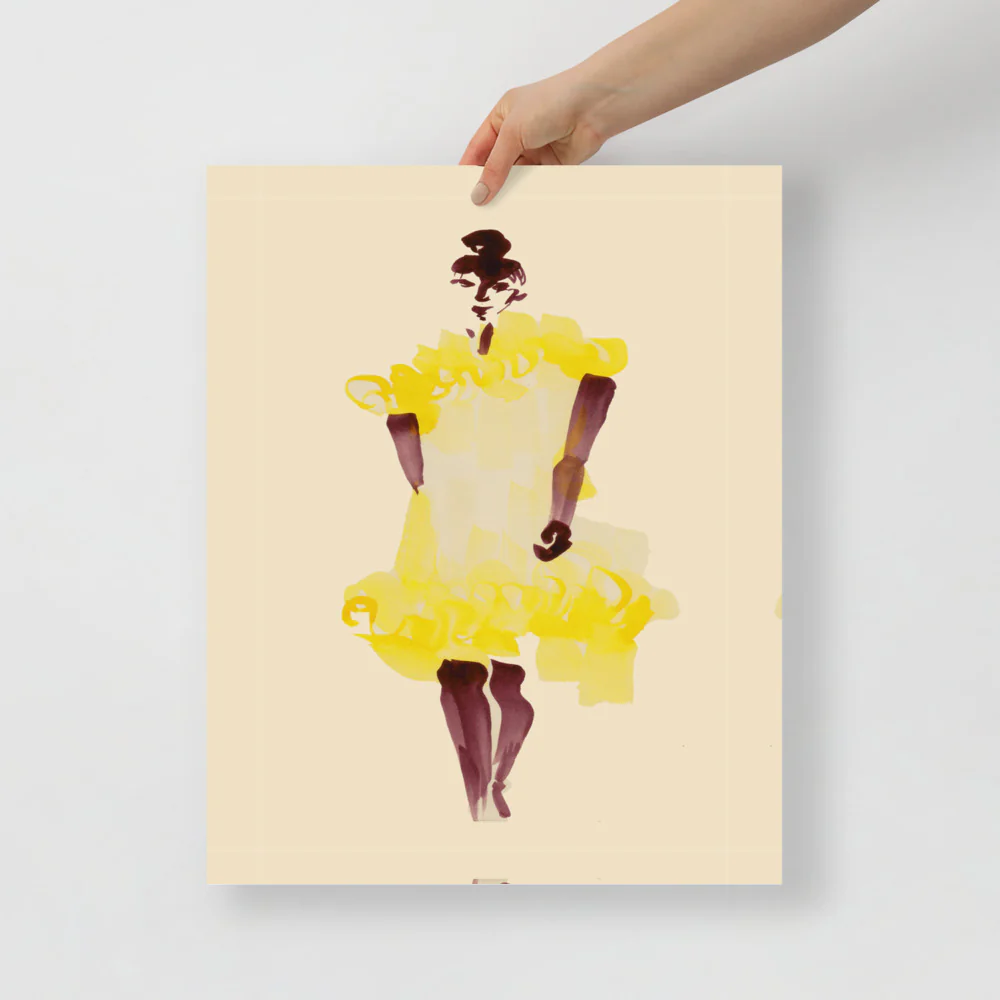 Yellow Puffy Dress Wall Art - Image 4