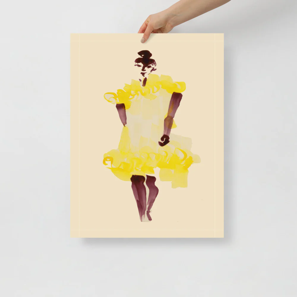 Yellow Puffy Dress Wall Art - Image 5