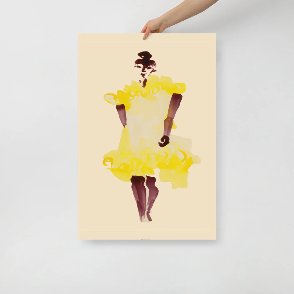 Yellow Puffy Dress Wall Art - Image 6